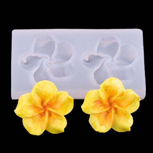 Small Plumeria Silicone Mold Tiare Flower Mold for polymer clay plaster wax candle soap Epoxy resin jewelry making cupcake decorating,G505