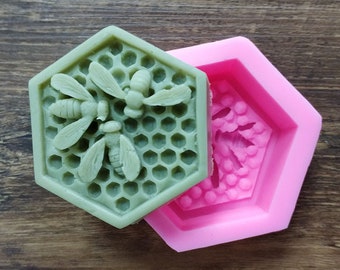 Honeycomb Soap mold Bee Honeycomb silicone mold Hexagon wax Candle Mold chocolate Fondant Making Resin epoxy mold,DIY Handmade soap,GJ412