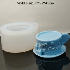 3D Teetasse Silikonform Kaffeetasse Gießform Weihnachten Dekoration Kerzenform Candy Resin Epoxidform Gips handgemacht Seife Basteln Zubehör,GJ69