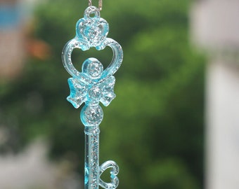 Moon Magic Wand Resina Mold Crescent Moon Wand Silicone Mold Girly Lady Collar joyero Llavero epoxi Molde, Artesanías suministros de molde, G299