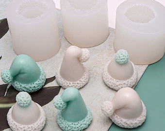 3D Christmas Hat Silicone Mold Santa Hat Mold Kawaii Candle Mold Candy Fondant Cake Decoration mold UV Resin Crafts Ornament Making,G280
