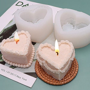 3D Heart Cake Mold fake cake candle mold realistic Food candle mold Soap mold Wax Melt Mold DIY Valentine Heart decoration crafts ,G343