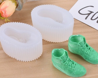 3D Sports Shoes Silicone Mold-1 Pair Sneaker Chocolate Candle Soap making Fondant Cake Decor Epoxy Resin Keychain mold Crafts Supplies G541