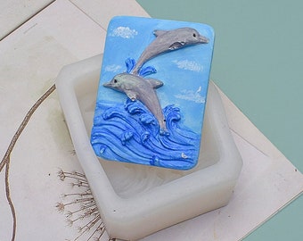 Dolphin Soap Silicone Mold Ocean Sea Animal Soap Making Wax Candle Mold chocolate Making Resin epoxy mold Handmade gift soap supplies,G502