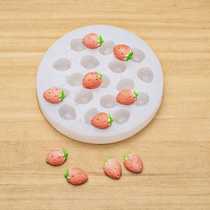 Mini Aardbei Silicone Mold Fruit Cabochon UV Hars Mold Sieraden maken Oorbellen Silicone Mold Fondant Candy epoxy wax Ornament schimmel, GJ274