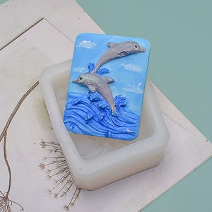 Dolphin Soap Silicone Mold Ocean Sea Animal Soap Making Wax Candle Mold chocolate Making Resin epoxy mold Handmade gift soap supplies,G502