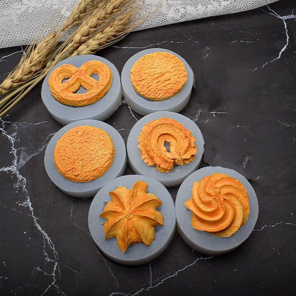 Simulation cookie Mold Biscuit Silicone Mold Kawaii Waffle Mold Candle Soap Plaster Resin Epoxy Jewelry Making Fondant Cake Decor mold,G449