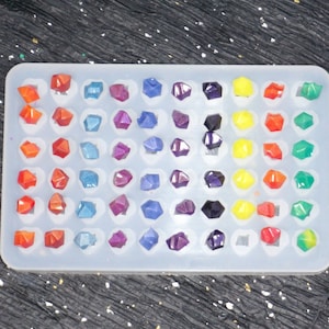 Molde de silicona de piedras preciosas 3D Mini molde de cubitos de hielo Molde de piedra Cabujón Molde colgante Collar Molde de resina Pendiente de cristal Fabricación de joyas epoxi, G511