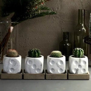 Dice Shaped Flowerpot Mold plants pot mold Geometric Flower Pot Mold Concrete Planter Mold Silicone Concrete Mold,Craft Mold Supplies, G257