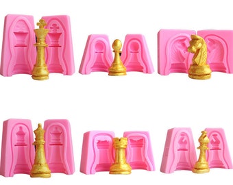 3D Chess Silicone Mold Chess Epoxy Resin Mold Handmade Chocolate ,Fondant ,Candy Silicone mold,Cake Decoration,Jewelry Making Craft DIY,GJ46