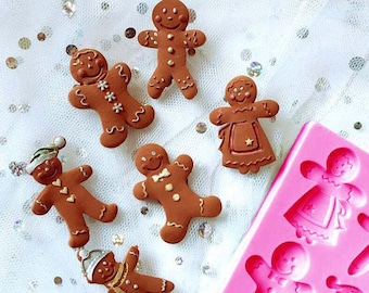 Gingerbread Man Silicone Mold Christmas Cake Decoration mold For Fondant,Candy,Sugar,Cookies mold epoxy resin mold plaster jewelry Mold,G327