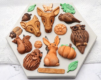 Wild Animal Silicone Mold Forest Grassland Animal Mold Chocolate Candy Fondant Cake Decor Candle Resin epoxy mold,HandCrafts Suppies G544