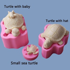 Cute Turtle Mold Little tortoise Silicone Mold 3D animal candle mold Fondant Pudding Mold Soap Clay Plaster epoxy Resin mold,DIY Crafts,G626
