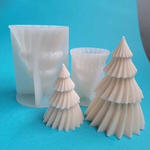 3D Julgransljusform Jul Silikonform Tvål Doftande Gips Lera Tillverkning Epoxihartsform Tårtdekoration Diy Present Hantverk, G564