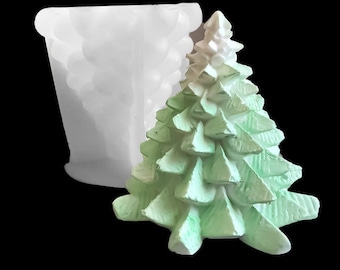 3D Christmas Tree Candle Mold Christmas Silicone Mold Soap Scented plaster clay making epoxy resin mold Cake Decoration diy Gift Crafts,G572