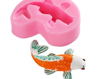 3D Goldfish/Koi Design stampo in Silicone stampo per cioccolato fondente in stile cinese modello di argilla fai da te strumenti per decorare torte utensili da cucina  15