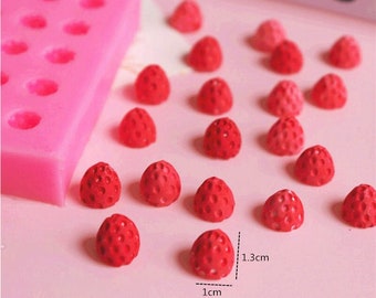 20-Cavity Berry Siliconen Mal MIni fruit Aardbei Schimmel Chocolade Fondant Snoep maken Gips Kaars Zeep Hars Epoxy Sieraden Maken,G646