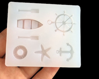 Nautical Sailor Silicone Mold Ships Wheel Mold Marine Anchor silicone mold resin epoxy Flexible mold wax candle soap DIY Fondant cake,G262
