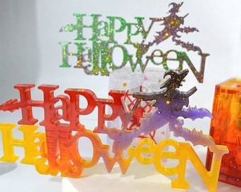 Happy Halloween Form Buchstaben Silikonform Alphabet Silikonform Wachskerze Fondant Epoxidharz Basteln DIY Urlaub Home Dekoration Geschenk G433