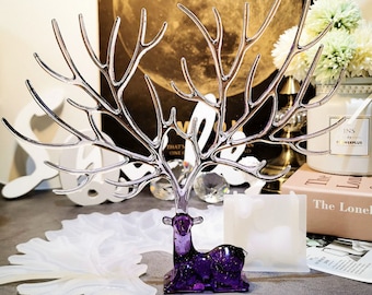 Molde de resina de chifre de veado, molde de armazenamento de joias, ramo de árvore, molde de silicone de alce artesanal, decoração de mesa, suprimentos de artesanato diy, g237