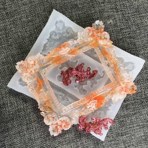 3D Photo Frame Mold,Retro Baroque decoration silicone mold,Embossed Frame resin mold,Crystal Glue Mold ,Plaster Crafts DIY Home Decor,G608