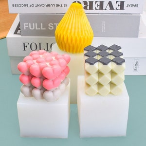 Magic Cube Candle Mold 3D Bubbles Candle Silicone Mold Lamp Candle Mold Aroma mold Handmade Soap Mold plaster mold,DIY Candle Crafts,G625