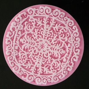 Round Flower Lace Silicone Mold Lace coaster mold Fondant Cake Silicone Mold Candy Sugar Chocolate Wax resin epoxy mold Kitchen Baking G468