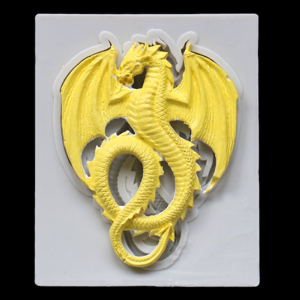 Dragon Silicone Mold Dragon Resin mold for Cake Toppers,Chocolate,Soap,Jelly,Fondant,Candy,Clay,plaster,epoxy mold,Craft,Cake Decoration,G81