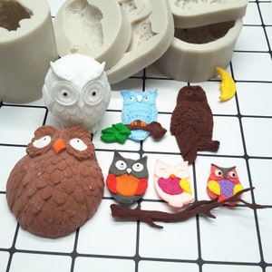 Owl Resin Mold Owl Silicone Mold animal epoxy resin mold diy crafts mold,Plaster,sugar,Candle,Chocolate,Soap Mold,Home Decoration mold.GJ201