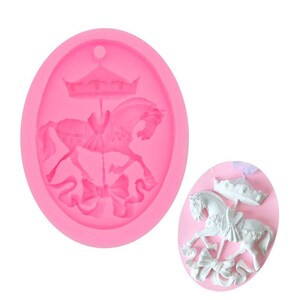 Carousel Horse Tablet Mold Unicorn Pendant Silicone Mold DIY Scented wax Handmade Soap mold Aroma Gypsum Plaster Chocolate Crafts Mold, G215