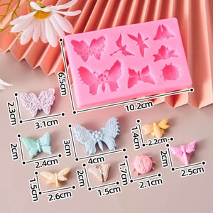 Schmetterling Silikonform Insekt Marienkäfer Libellenform Frühling UV Harz Epoxidform Fondant Praline Kuchen Dekoration Schmuckherstellung,G154