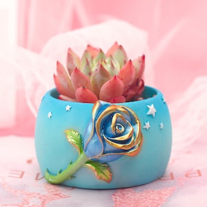 Flower Pot Mold Silicone Mold Plaster Flower Pot Mold DIY Concrete Planter Mold Prismatic Vase Gypsum Mould,Cement Crafts Supplies ,GJ415