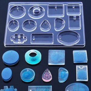 Gemstone Silicone Mold Diamond silicone mold Flat black Cabochon Pendant mold Necklace Resin Mold Crystal earring epoxy Jewelry making, G547