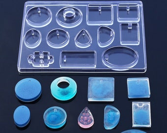 Gemstone Silicone Mold Diamond silicone mold Flat black Cabochon Pendant mold Necklace Resin Mold Crystal earring epoxy Jewelry making,G547