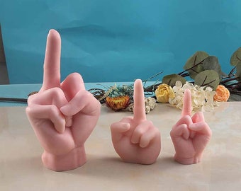 Stampo in silicone per candele a forma di dito, stampo per dito medio, stampo per candele di compleanno, artigianato, stampo per cemento, statua, stampo epossidico, stampo in gesso, fai da te, arte, arredamento per la casa G566