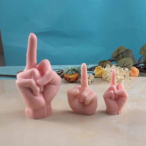 Doigt Bougie Silicone Moule doigt du milieu Moule Anniversaire Bougie Artisanat Béton Moule Statue époxy moule Plâtre Moule DIY Art Home Decor G566