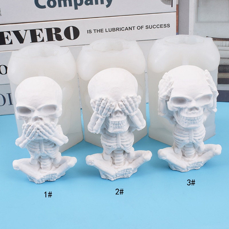 3d Zombie Head Wax Melt Silicone Mold for Wax. Zombie Wax Melt Silicone  Mould. 