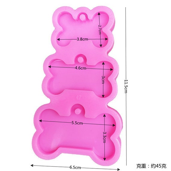 3-cavity Dog Bone Tag Mold Dog Tag Silicone Mold Pet Epoxy Resin Mould Diy  Crafts Mould,keychain Silicone Mold,home Decoration Mold. G473 