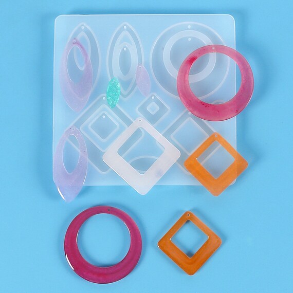 Geometry Earring Silicone Mold Round Ring ,rhombus Multi