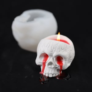 3D Skull Candle Cup Mold Skull candlestick Silicone Mold Halloween epoxy resin mold,Handmade Plaster Casting mold,diy crafts Home Decor,G551