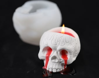 3D Skull Candle Cup Mold Skull candlestick Silicone Mold Halloween epoxy resin mold,Handmade Plaster Casting mold,diy crafts Home Decor,G551