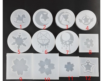 Molde de resina crescente estrela molde de silicone pétala resina epóxi molde diy brinco jóias pingente artesanato cera sabão molde chaveiro molde de silicone g113