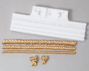 Weave Border Silicone Mold Braid Texture Rope Knit mold for fondant chocolate DIY candy sugarcrafts mold clay UV resin mold Cake Decor,G281