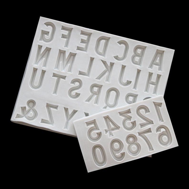 Letter Silicone Mold Alphabet Resin mold Full Number Silicone Etsy