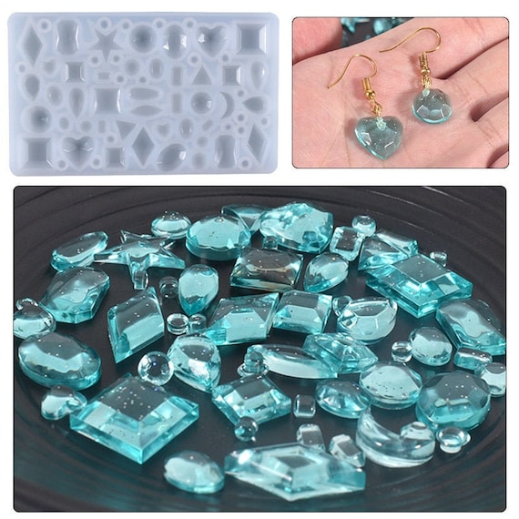 DIY Crystal Epoxy Silicone Mold Large Small Diamond Pendant Jewelry Silicone  Molds For Resin Necklace Earrings Mold