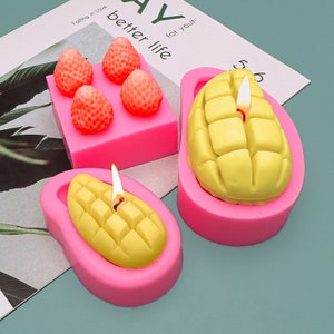 3D Mango silicone mold Fruit Mold Kawaii Wax Candle Mold Handmade Soap Plaster Clay Jewelry Making Chocolate Fondant Cake Decor mold,GJ37