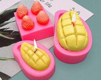 3D Mango silicone mold Fruit Mold Kawaii Wax Candle Mold Handmade Soap Plaster Clay Jewelry Making Chocolate Fondant Cake Decor mold,GJ37