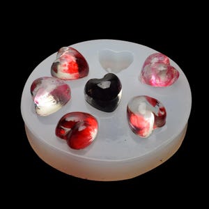 Cute Heart Silicone Mold Love Heart Cabochon UV Resin Mold Jewelry making Earrings Silicone Mold Fondant Candy candle wax Ornament mold,G381
