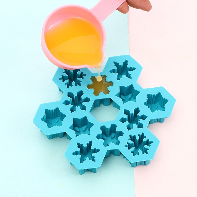 Christmas Snowflake Ice Cube Silicone Mold for  Fondant,chocolate,jelly,candy,lolly Ice Cube Maker Handmade Ice  Brick,kitchen Baking GJ316 