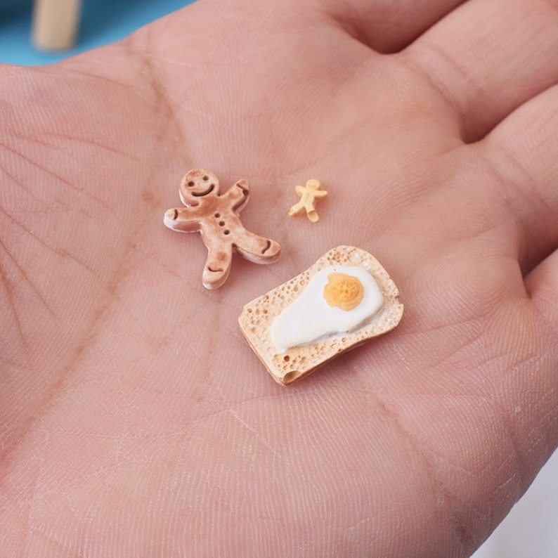 Tiny Food Mold Bread waffle ginger man egg Realistic mini Silicone Mold Kawaii Candle Soap Plaster Resin Epoxy Jewelry Making Cake Decor,16 image 4